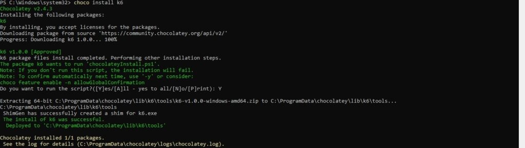 choco install k6