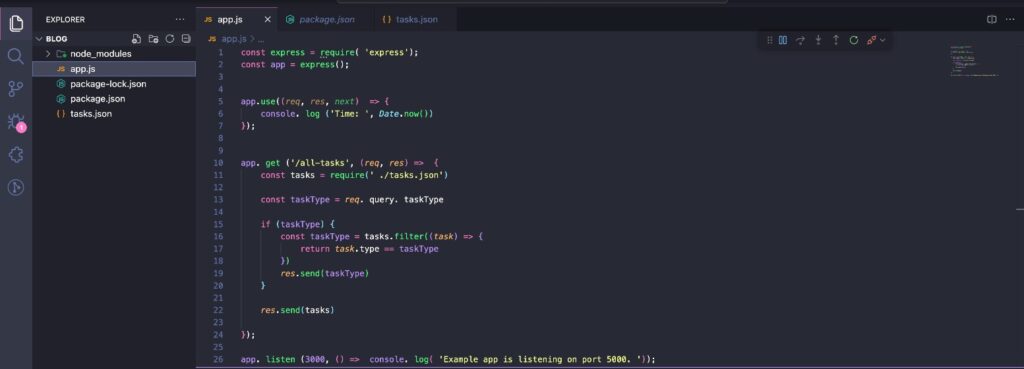 Node js app debug